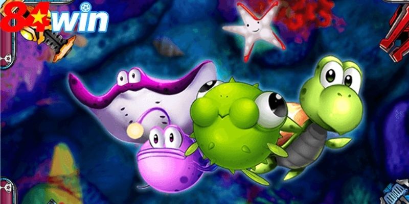 Sảnh cược bắn cá 84win được thiết kế màu sắc nhiều tầng